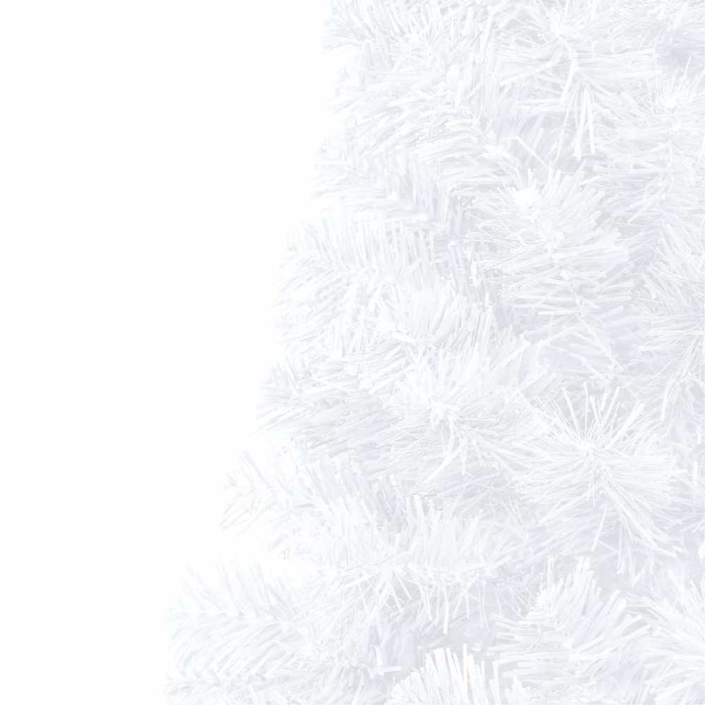 Dirbtinė pusinė Kalėdų eglutė su žaisliukais, balta, 150cm
