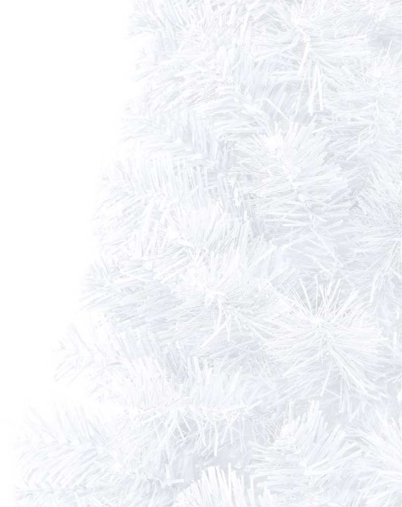 Dirbtinė pusinė Kalėdų eglutė su žaisliukais, balta, 150cm