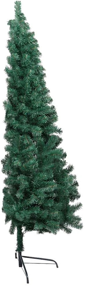 Dirbtinė pusinė Kalėdų eglutė su žaisliukais, žalia, 120cm