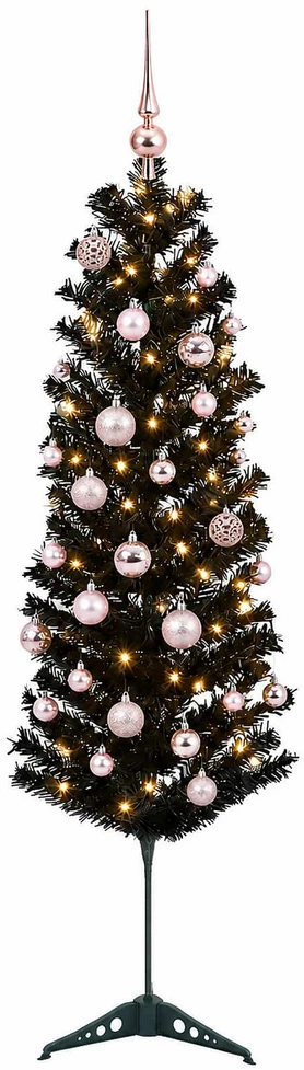 Dirbtinė siaura kalėdinė eglutė su žaisliuku 150 cm 150 LED