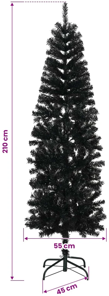 Dirbtinė siaura kalėdinė eglutė su žaisliuku 210 cm 300 LED
