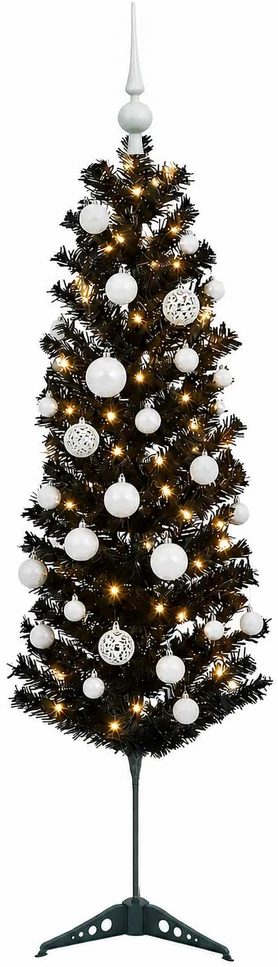 Dirbtinė siaura kalėdinė eglutė su žaisliuku 150 cm 150 LED
