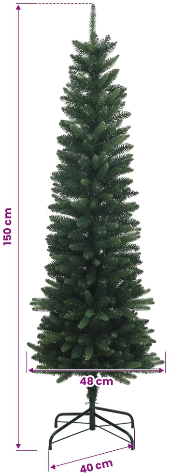 Dirbtinė siaura kalėdinė eglutė su žaisliuku 150 cm 150 LED