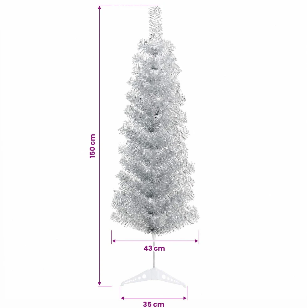 Dirbtinė siaura kalėdinė eglutė su žaisliuku 150 cm 150 LED