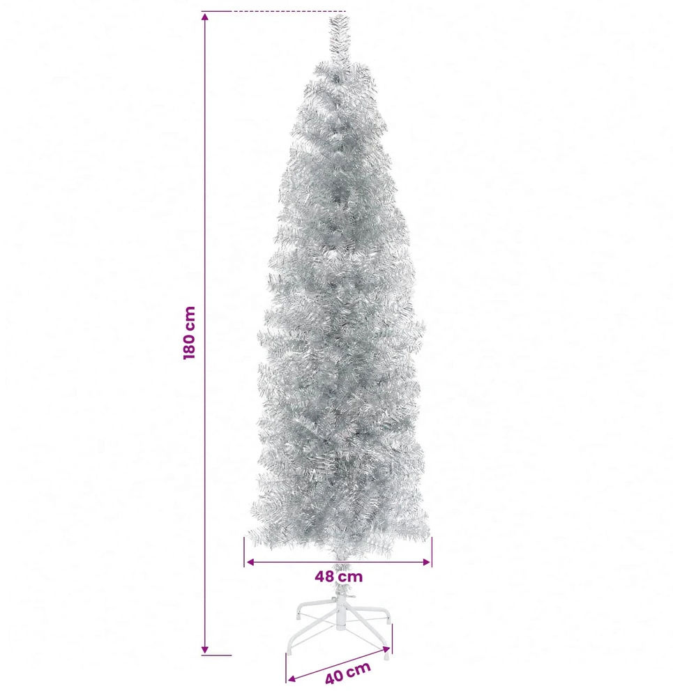 Dirbtinė siaura kalėdinė eglutė su žaisliuku 180 cm 300 LED