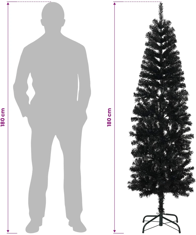 Dirbtinė siaura kalėdinė eglutė su žaisliuku 180 cm 300 LED