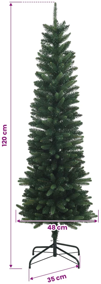 Dirbtinė siaura kalėdinė eglutė su žaisliuku 120 cm 150 LED