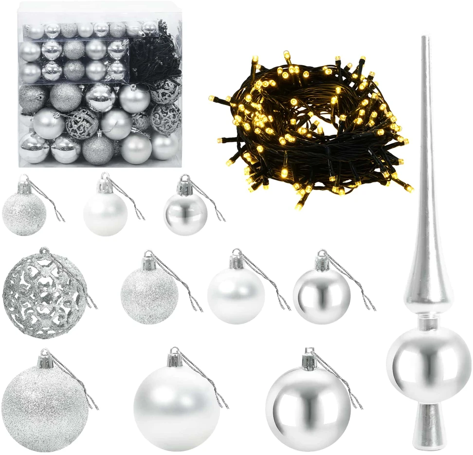 Dirbtinė siaura kalėdinė eglutė su žaisliuku 180 cm 300 LED