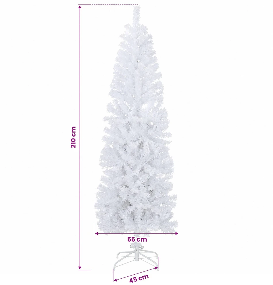 Dirbtinė siaura kalėdinė eglutė su žaisliuku 210 cm 300 LED