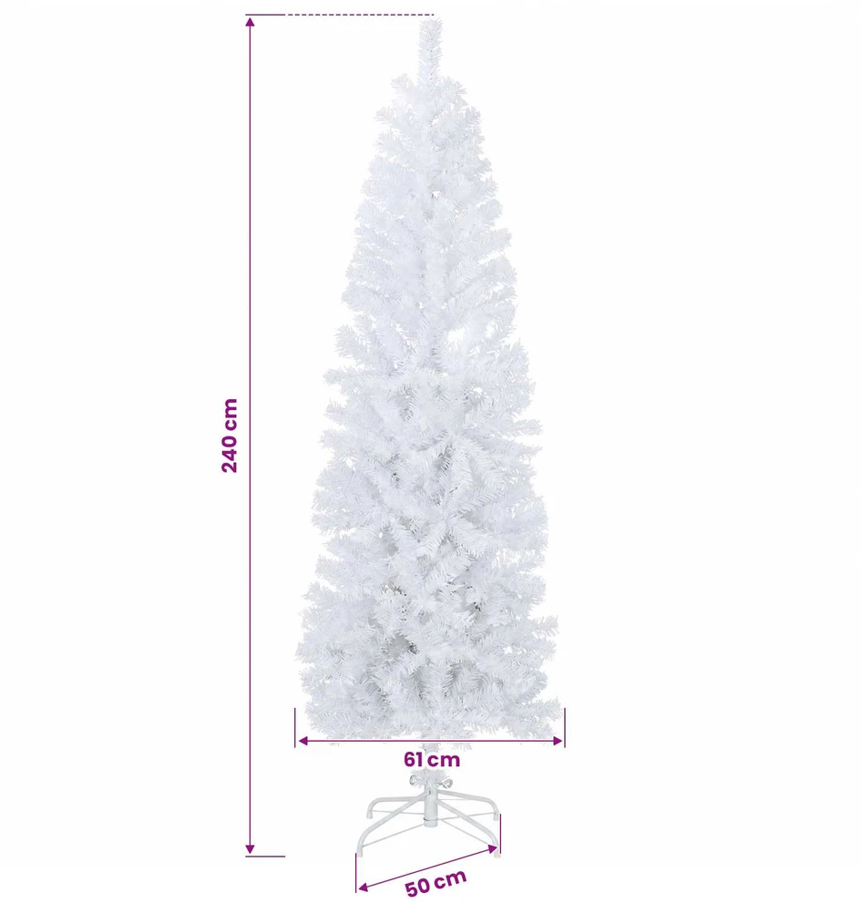 Dirbtinė siaura kalėdinė eglutė su žaisliuku 240 cm 300 LED
