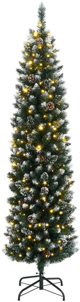 Dirbtinė siaura Kalėdų eglutė, 150 LED, 150cm