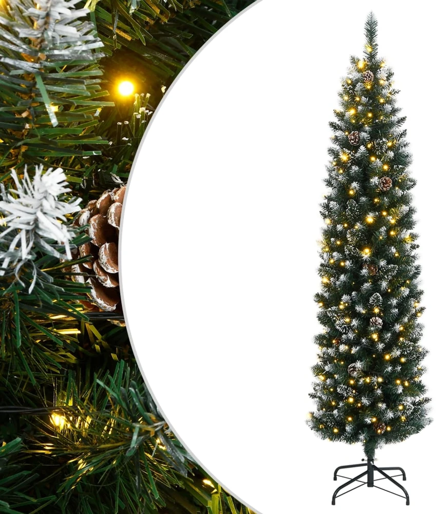 Dirbtinė siaura Kalėdų eglutė, 300 LED, 180cm