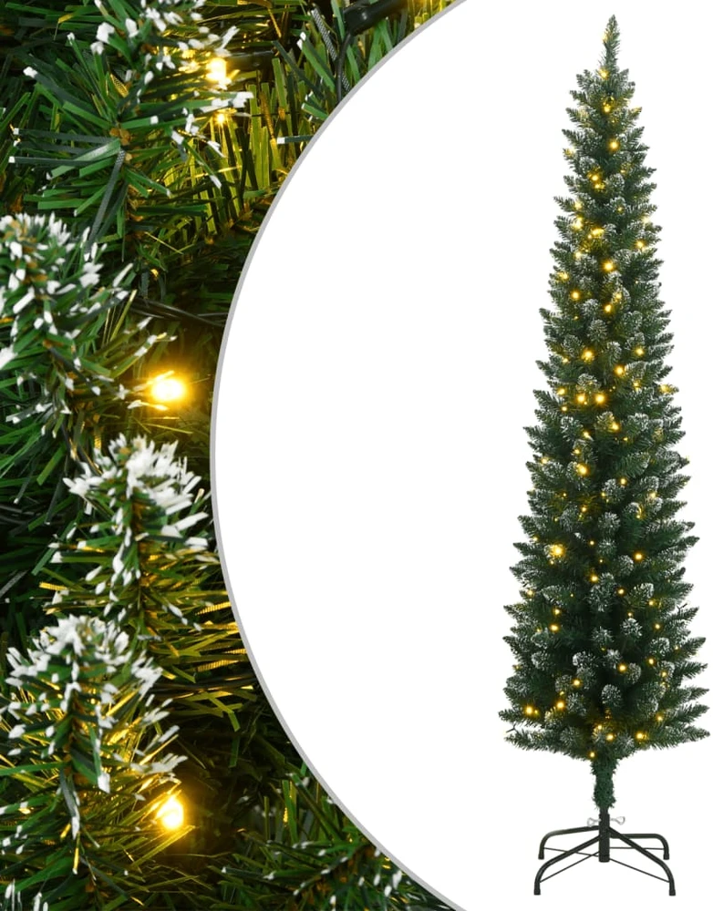 Dirbtinė siaura Kalėdų eglutė, 300 LED, 240cm