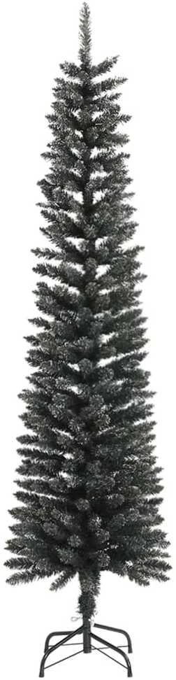 Dirbtinė siaura Kalėdų eglutė su stovu, žalia, 210cm, PVC