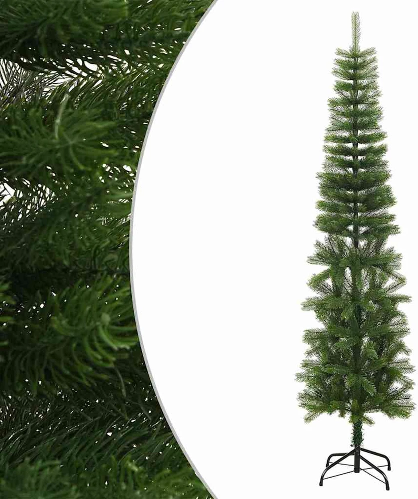 Dirbtinė siaura Kalėdų eglutė su stovu, 240cm, PE