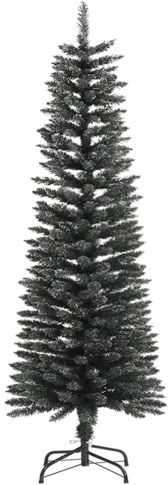 Dirbtinė siaura Kalėdų eglutė su stovu, žalia, 120cm, PVC