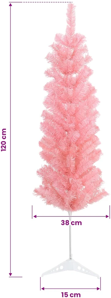 Dirbtinė siaura Kalėdų eglutė su žaisliuku 120 cm 150 LED