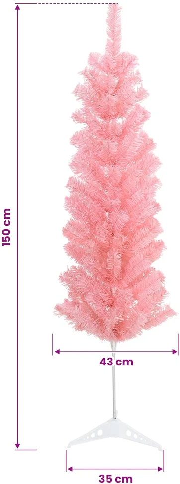 Dirbtinė siaura Kalėdų eglutė su žaisliuku 150 cm 150 LED