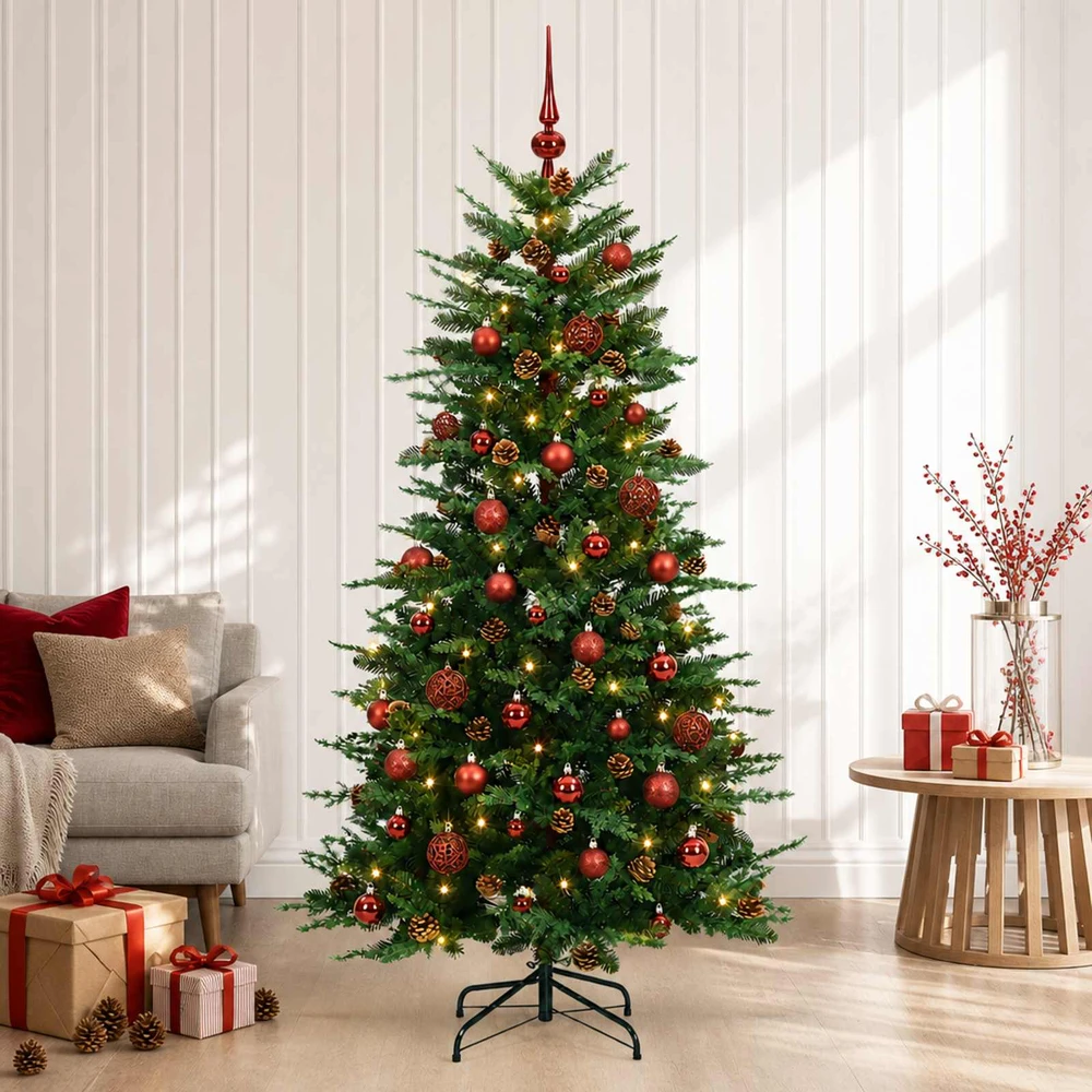 Dirbtinė Sulankstoma Kalėdų Eglutė 120 cm 150 LED Šilta balta