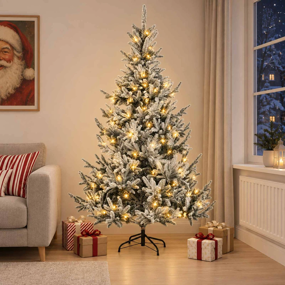 Dirbtinė Sulankstoma Kalėdų Eglutė 120 cm 150 LED Šilta balta