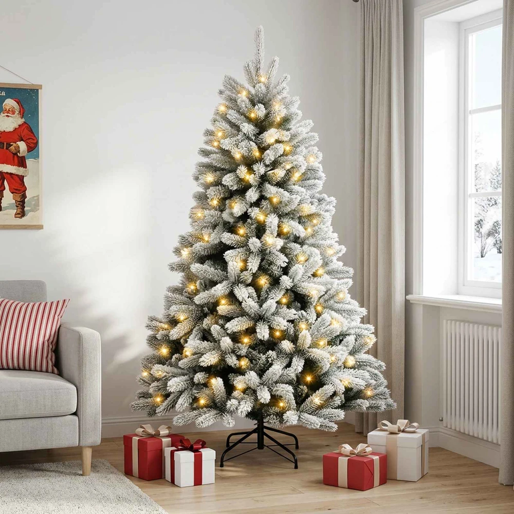 Dirbtinė Sulankstoma Kalėdų Eglutė 120 cm 150 LED Šilta balta