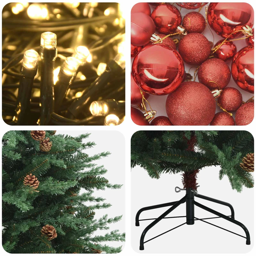 Dirbtinė Sulankstoma Kalėdų Eglutė 120 cm 150 LED Šilta balta