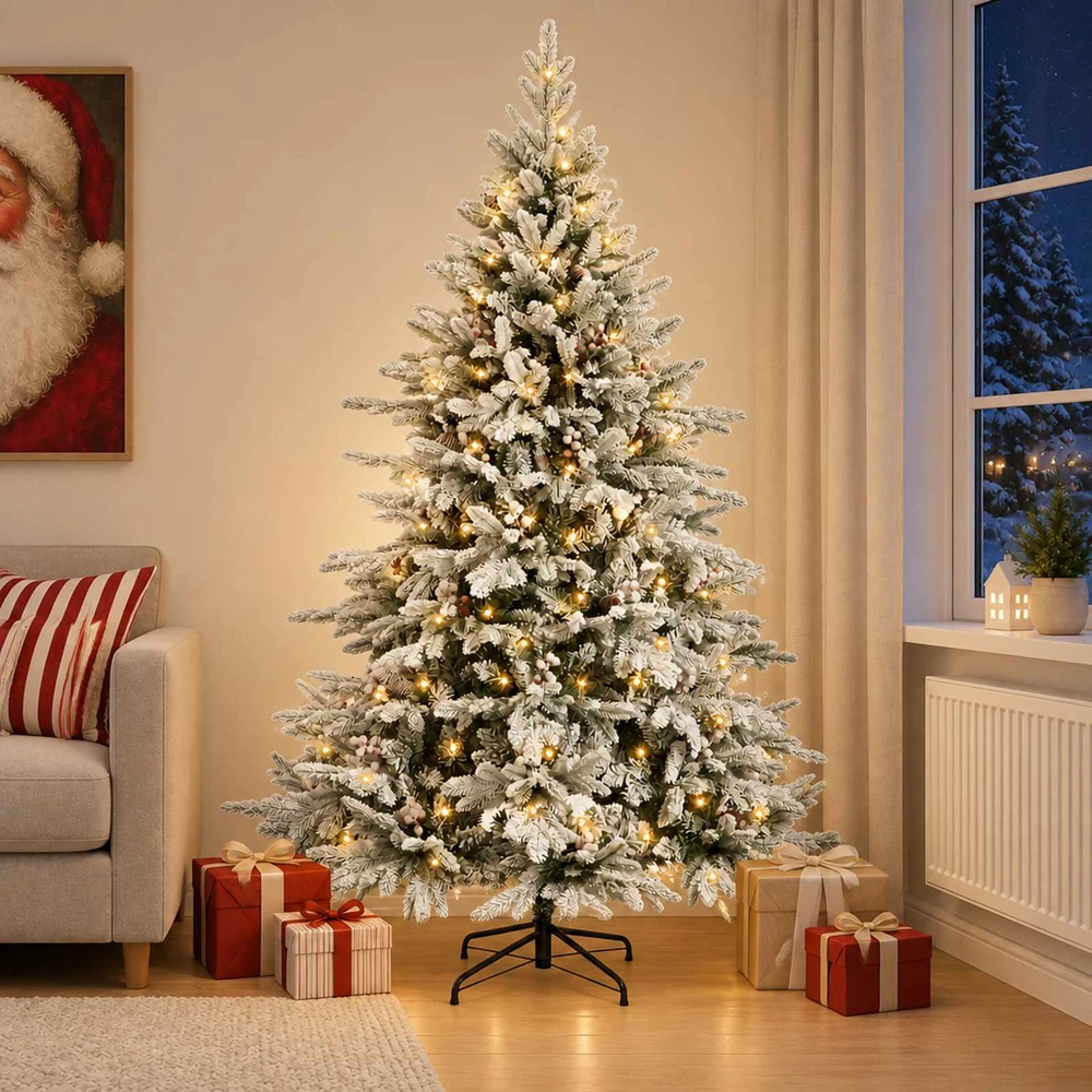 Dirbtinė Sulankstoma Kalėdų Eglutė 120 cm 150 LED Šilta balta