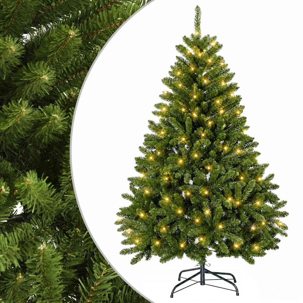 Dirbtinė Sulankstoma Kalėdų Eglutė 120 cm 150 LED Šilta balta