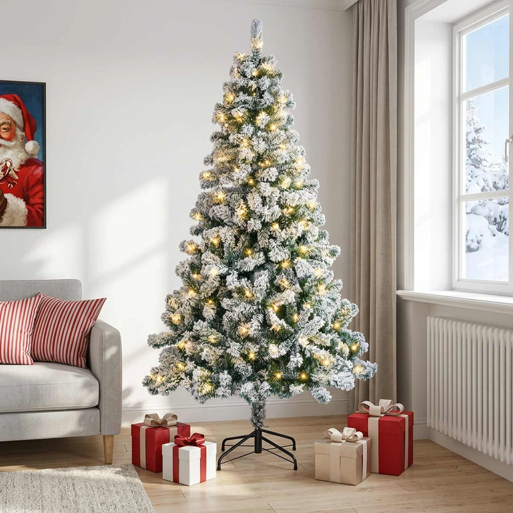 Dirbtinė Sulankstoma Kalėdų Eglutė 150 cm 150 LED Šilta balta