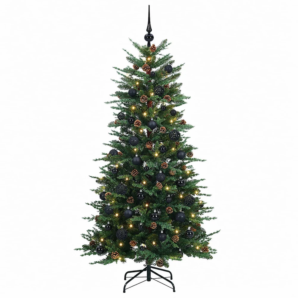 Dirbtinė Sulankstoma Kalėdų Eglutė 150 cm 150 LED Šilta balta