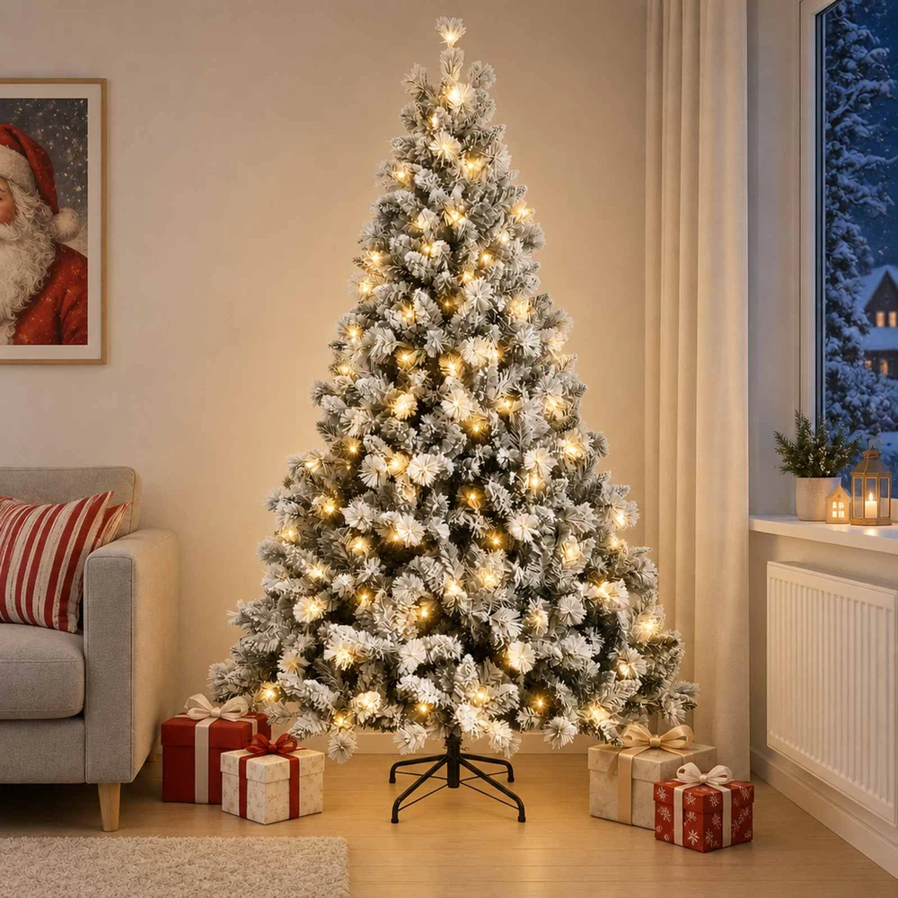Dirbtinė Sulankstoma Kalėdų Eglutė 150 cm 150 LED Šilta balta