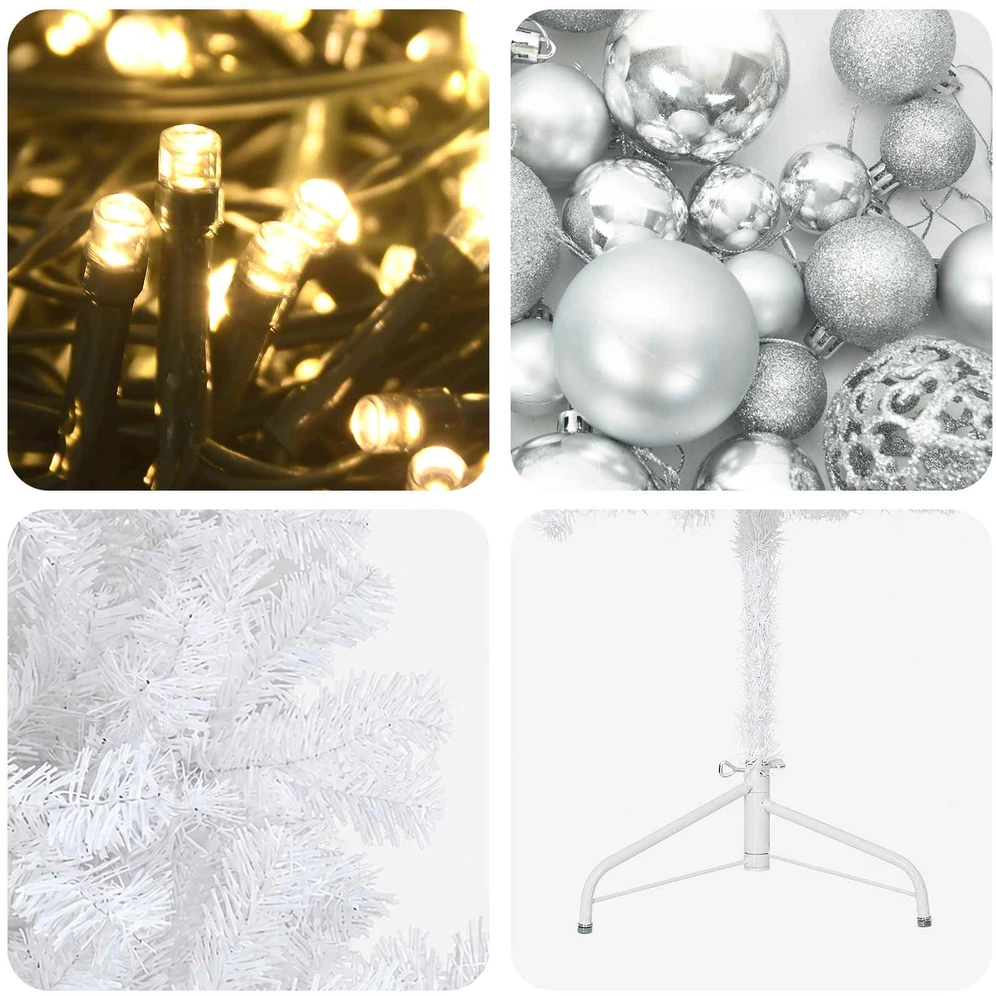Dirbtinė Sulankstoma Kalėdų Eglutė 150 cm 150 LED Šilta balta