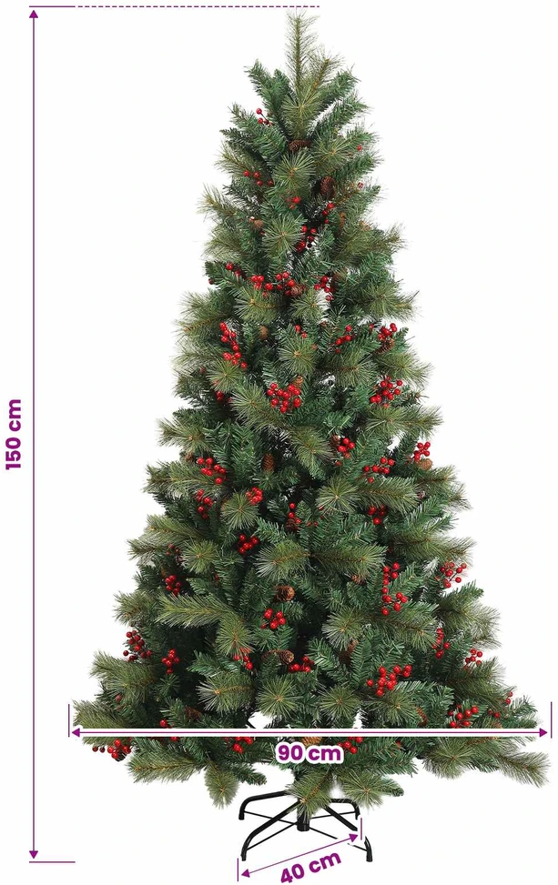 Dirbtinė Sulankstoma Kalėdų Eglutė 150 cm 150 LED Šilta balta