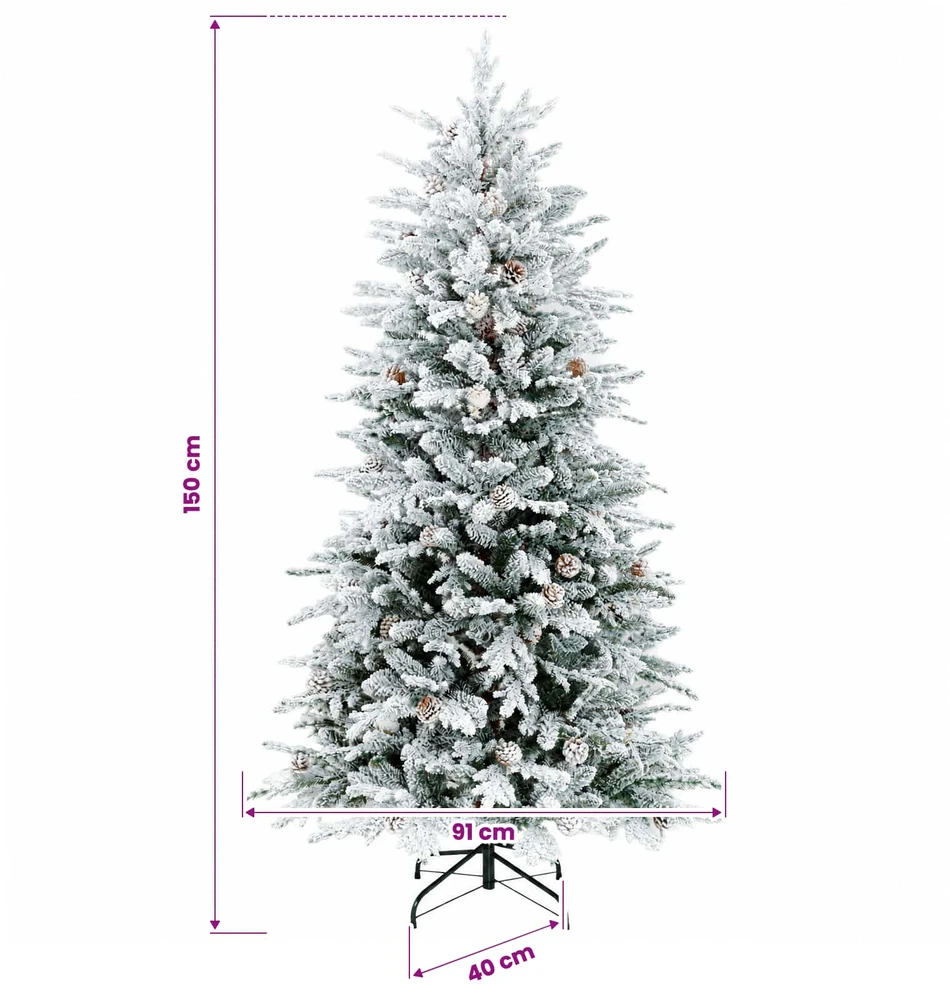 Dirbtinė Sulankstoma Kalėdų Eglutė 150 cm 150 LED Šilta balta