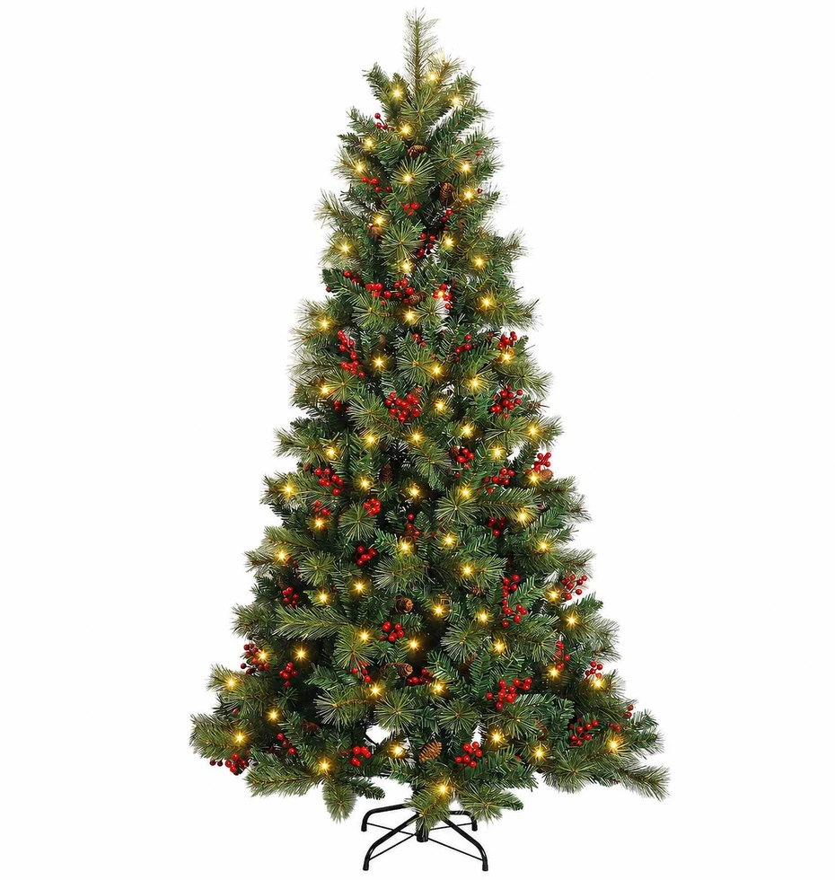 Dirbtinė Sulankstoma Kalėdų Eglutė 150 cm 150 LED Šilta balta