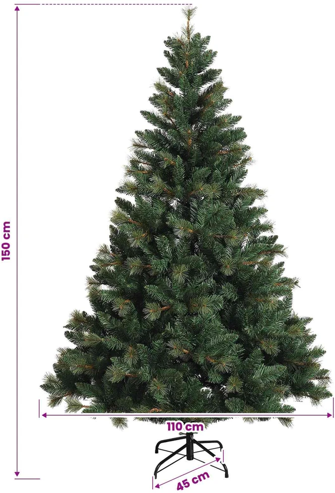 Dirbtinė Sulankstoma Kalėdų Eglutė 150 cm 150 LED Šilta balta