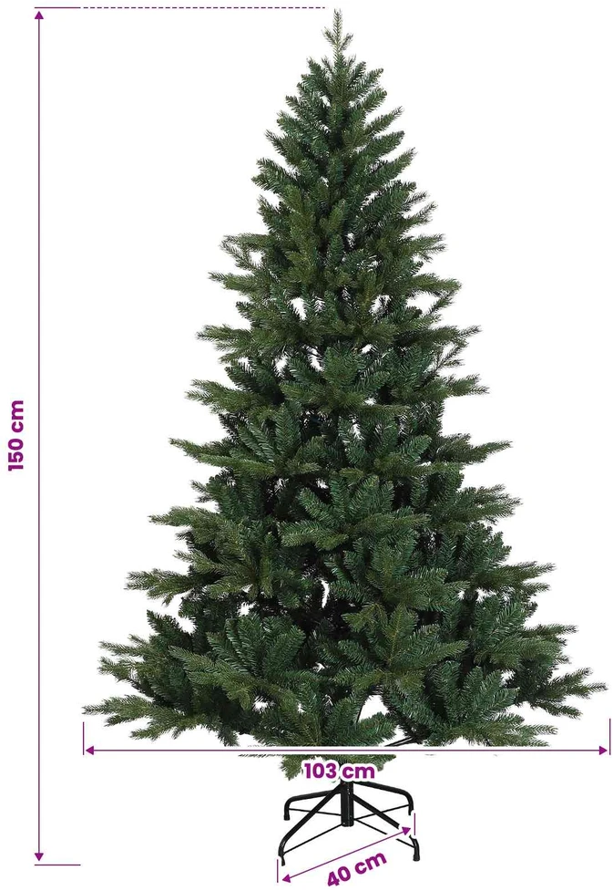 Dirbtinė Sulankstoma Kalėdų Eglutė 150 cm 150 LED Šilta balta