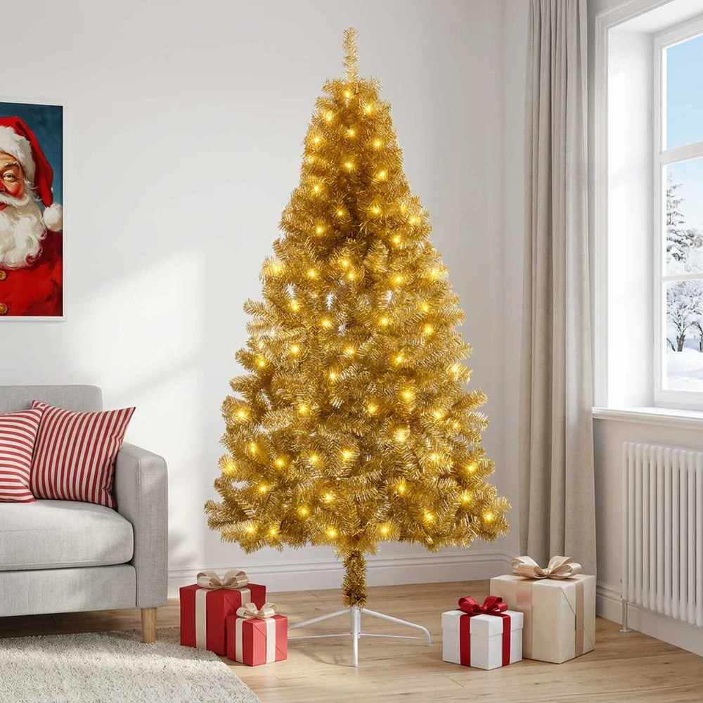 Dirbtinė Sulankstoma Kalėdų Eglutė 150 cm 150 LED Šilta balta