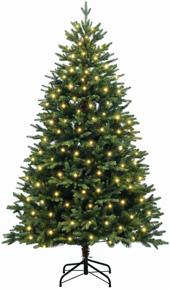 Dirbtinė Sulankstoma Kalėdų Eglutė 150 cm 150 LED Šilta balta
