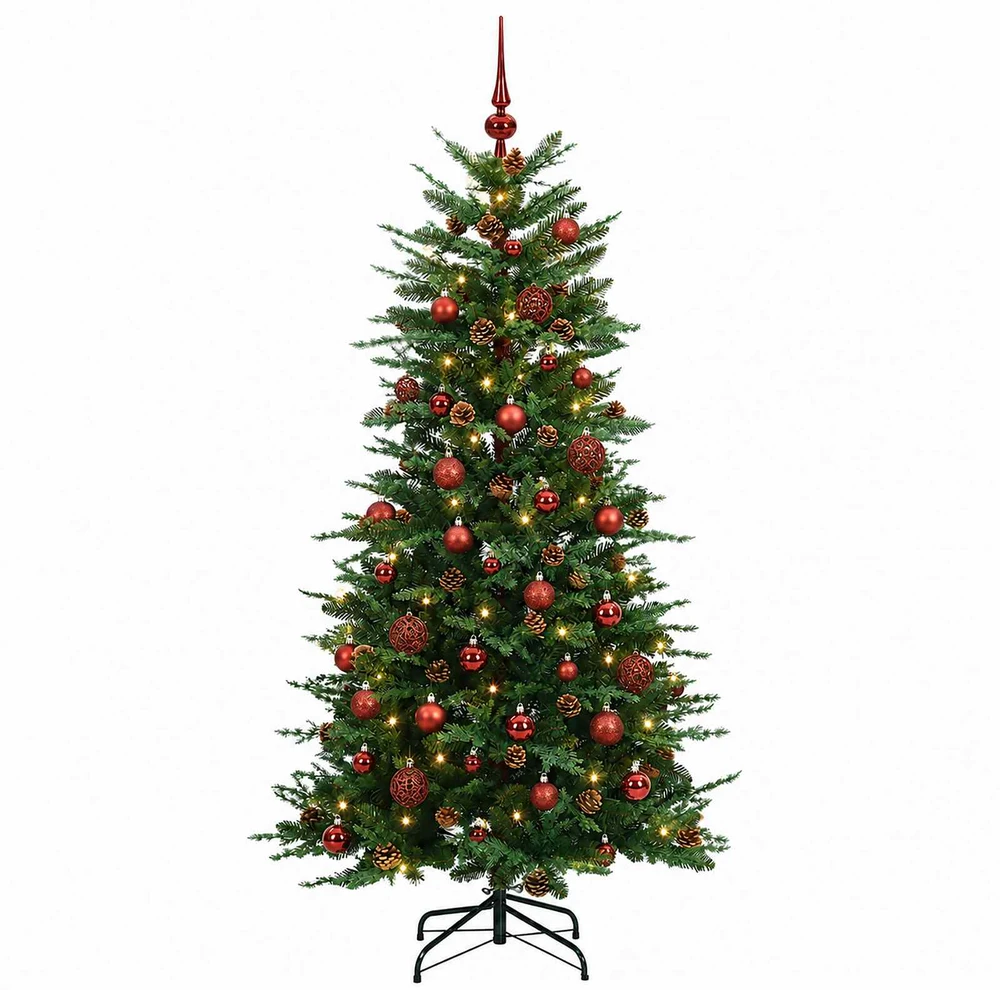 Dirbtinė Sulankstoma Kalėdų Eglutė 150 cm 150 LED Šilta balta