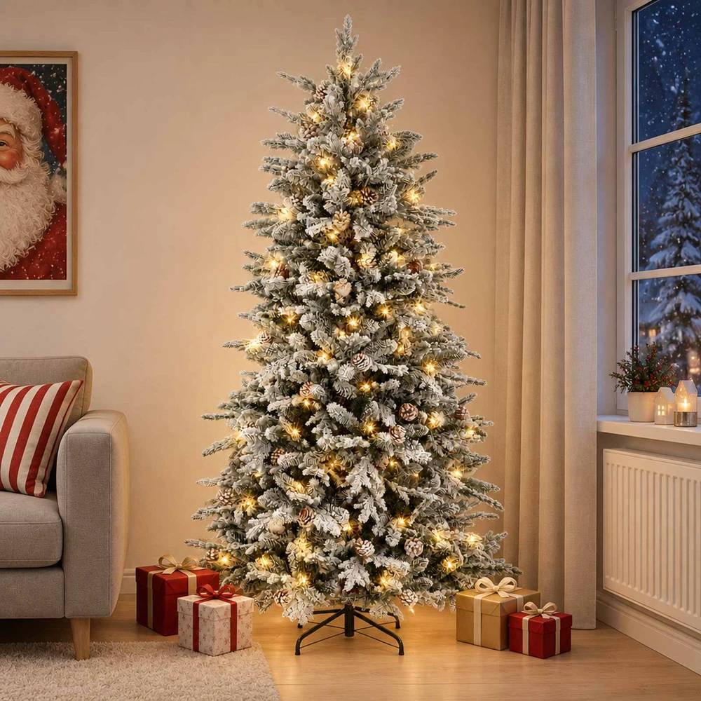 Dirbtinė Sulankstoma Kalėdų Eglutė 150 cm 150 LED Šilta balta