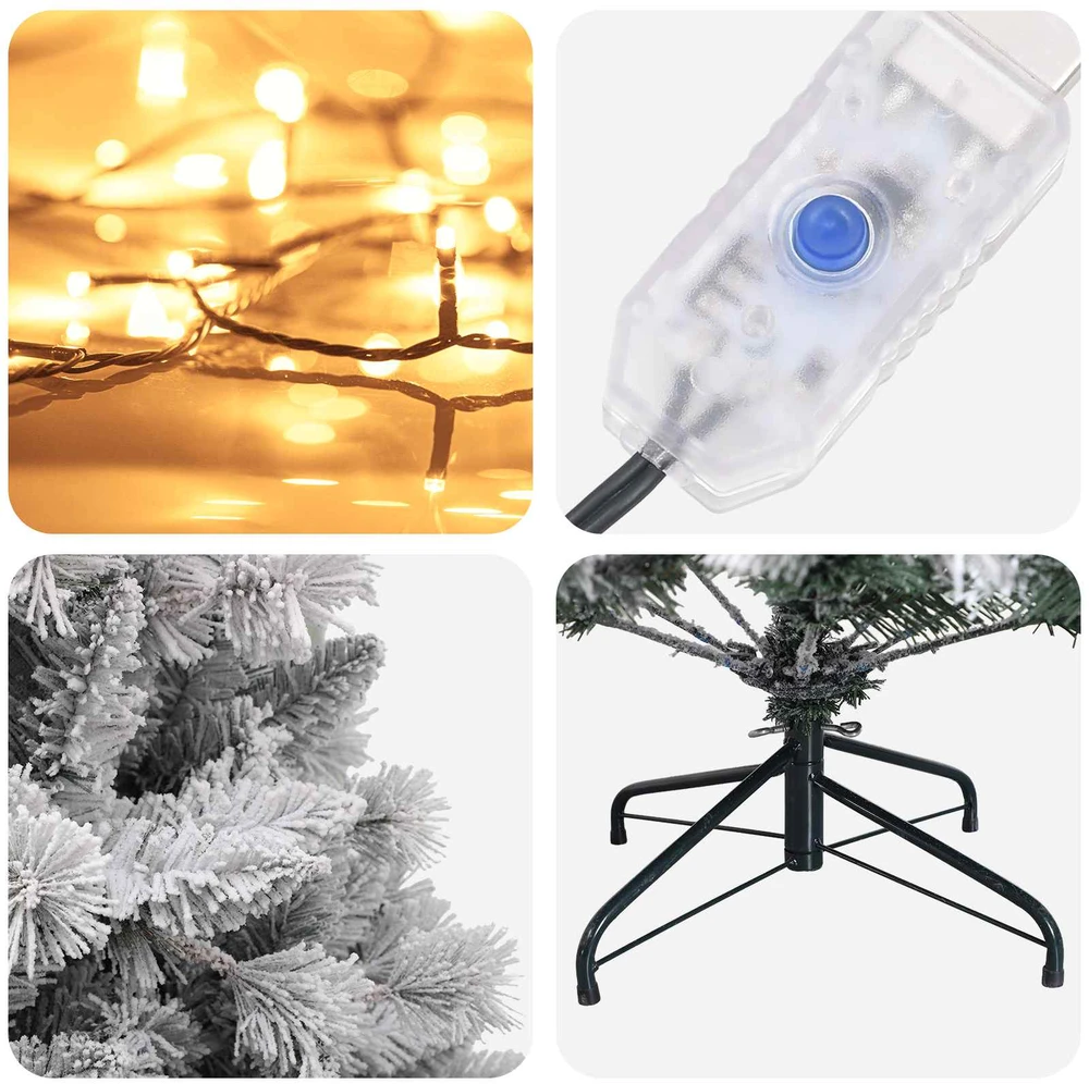 Dirbtinė Sulankstoma Kalėdų Eglutė 150 cm 150 LED Šilta balta