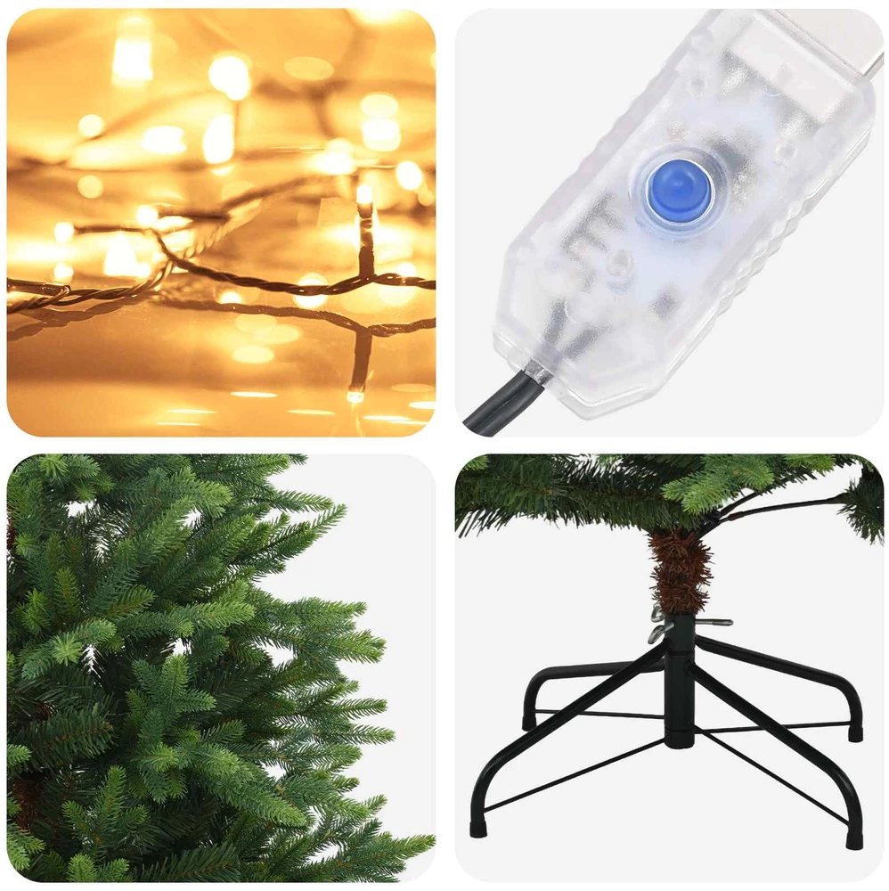 Dirbtinė Sulankstoma Kalėdų Eglutė 150 cm 150 LED Šilta balta