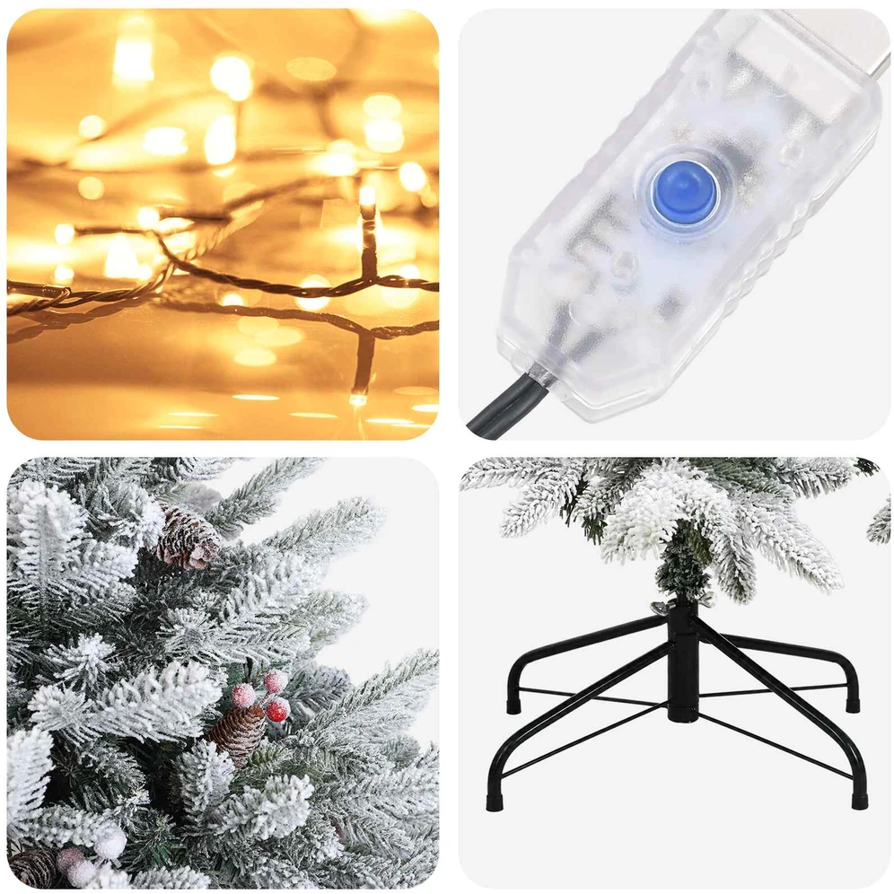 Dirbtinė Sulankstoma Kalėdų Eglutė 150 cm 150 LED Šilta balta
