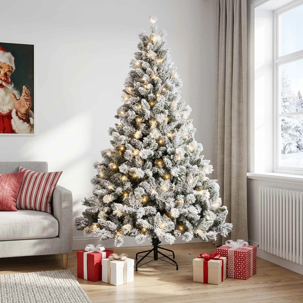 Dirbtinė Sulankstoma Kalėdų Eglutė 150 cm 150 LED Šilta balta