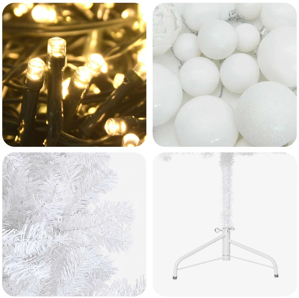 Dirbtinė Sulankstoma Kalėdų Eglutė 150 cm 150 LED Šilta balta