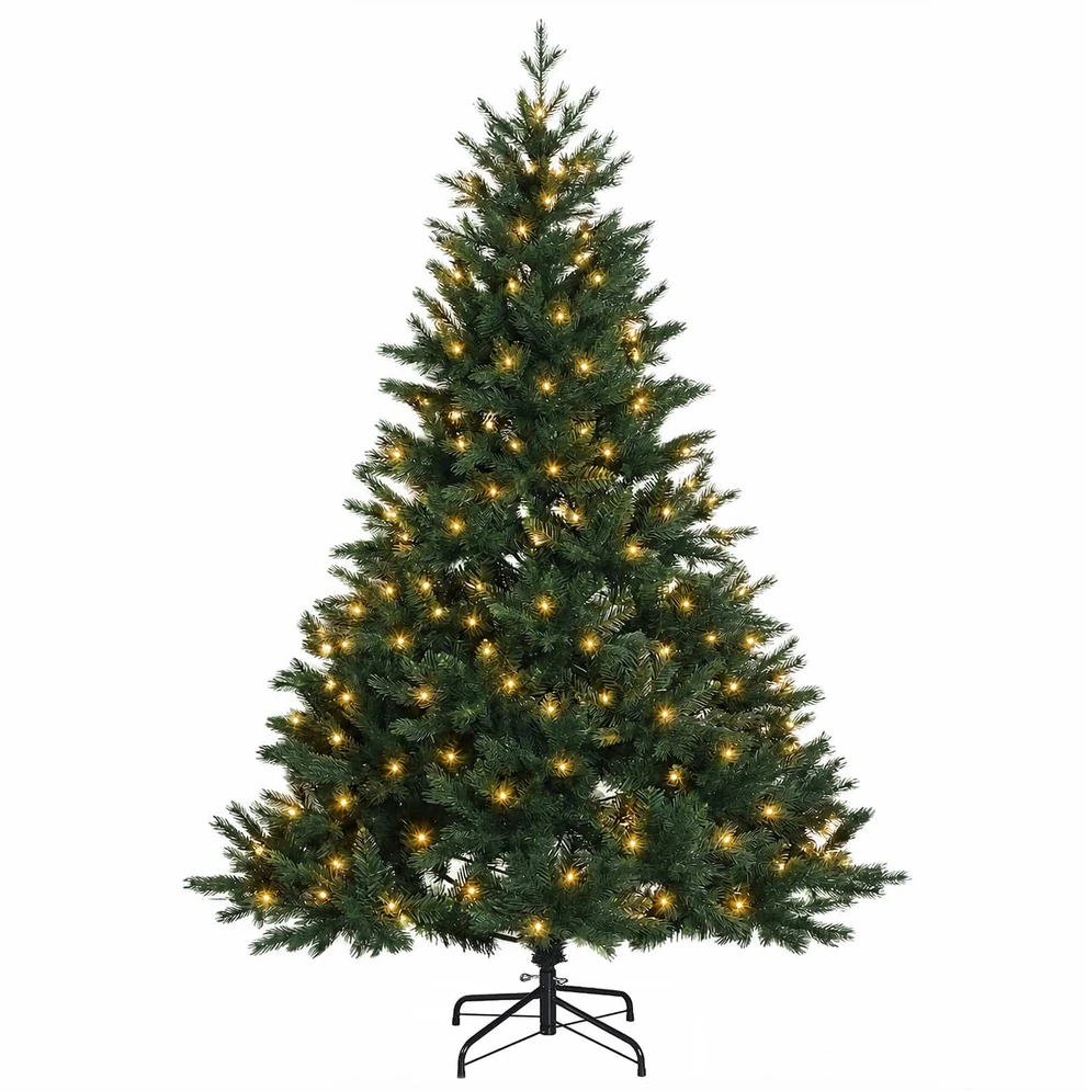 Dirbtinė Sulankstoma Kalėdų Eglutė 150 cm 150 LED Šilta balta