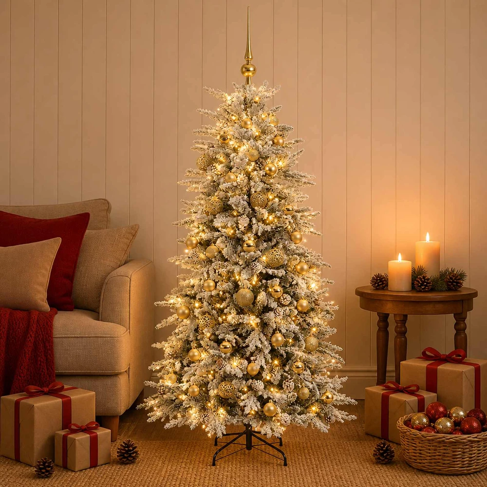 Dirbtinė Sulankstoma Kalėdų Eglutė 150 cm 150 LED Šilta balta