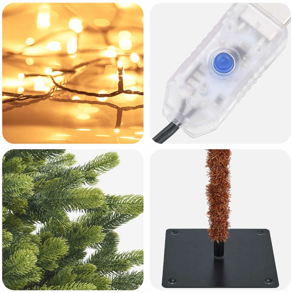 Dirbtinė Sulankstoma Kalėdų Eglutė 150 cm 150 LED Šilta balta