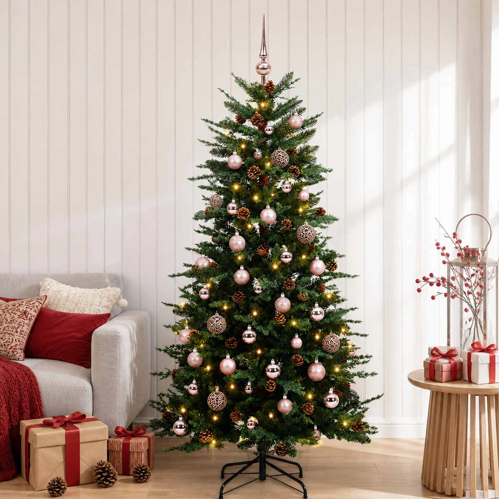 Dirbtinė Sulankstoma Kalėdų Eglutė 150 cm 150 LED Šilta balta